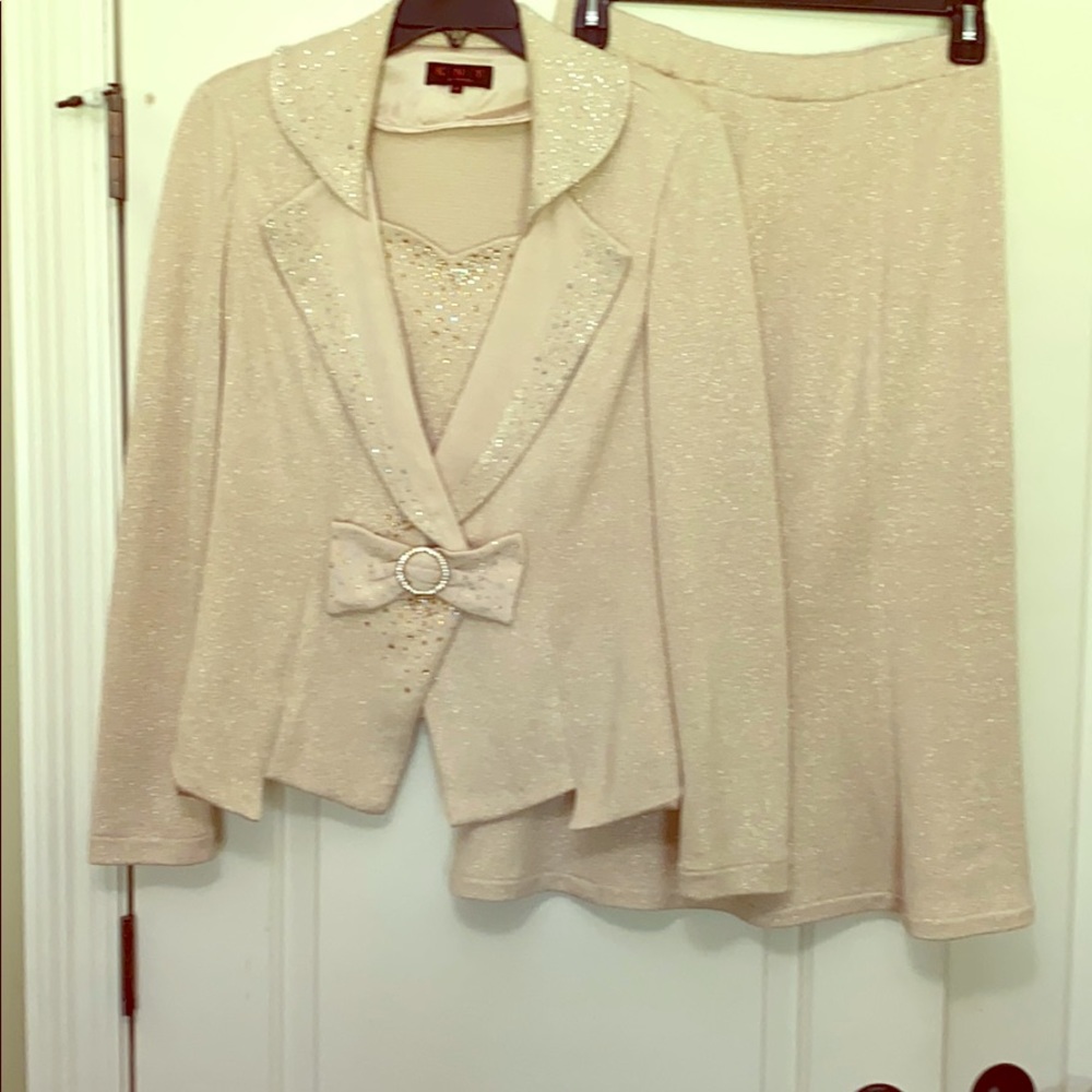 KNY Women’s Knit Embroidered Suit $175